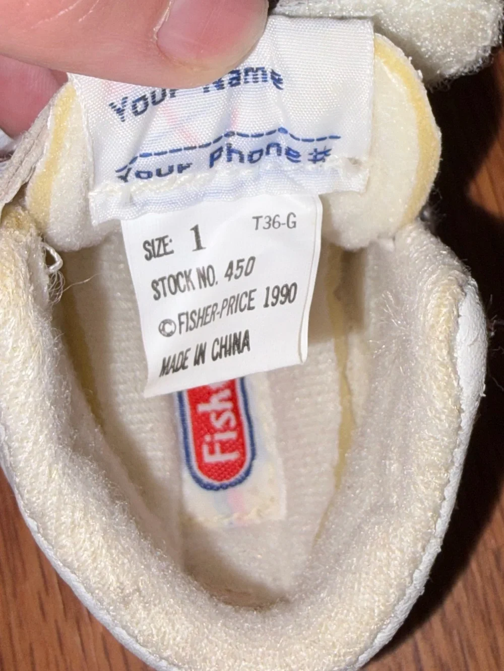 Vintage Fisher-Price White Baby Lace-Up Soft Sole Shoes